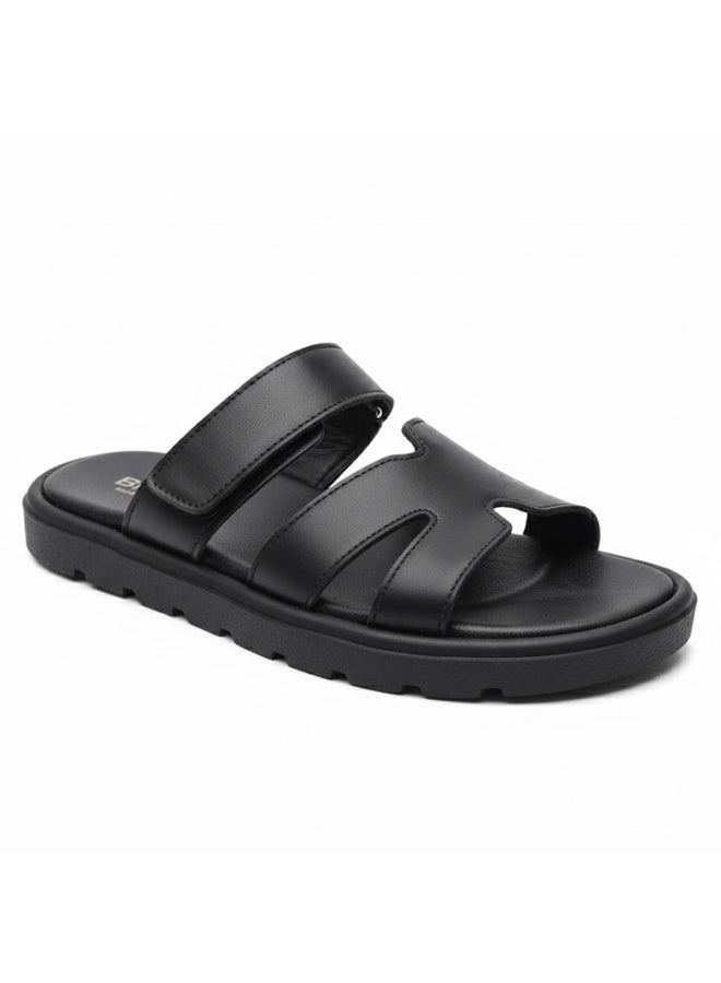 Stylish men's slippers with a modern and comfortable design – genuine leather and non-slip orthopedic sole, available in various sizes and colors. - Image 3